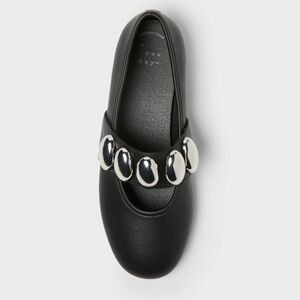 a new day Dome Stud Black “Genevieve” Ballet Flat
